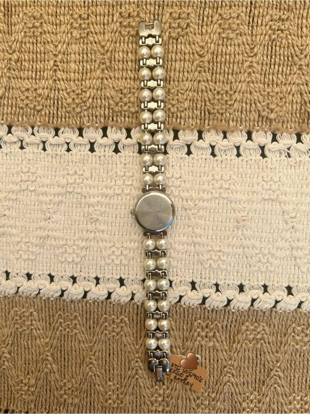 Vintage pearl bracelet watch with timeless charm